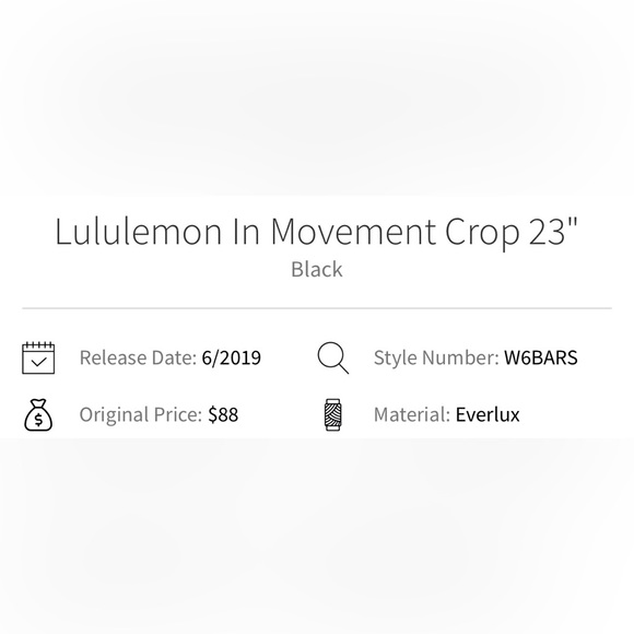 Lululemon Women’s Black Crop Leggings Pants Bottoms Sz 10. Style Number: W6BARS - Picture 4 of 6